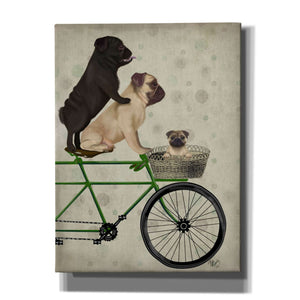 'Pugs on Bicycle,' by Fab Funky, Giclee Canvas Wall Art