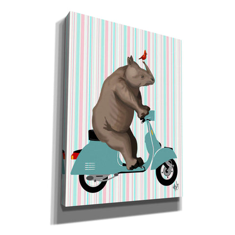 Image of 'Rhino on Moped,' by Fab Funky, Giclee Canvas Wall Art