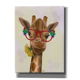 'Giraffe and Flower Glasses 3' by Fab Funky, Giclee Canvas Wall Art