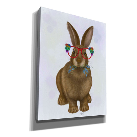 Image of 'Rabbit and Flower Glasses' by Fab Funky, Giclee Canvas Wall Art