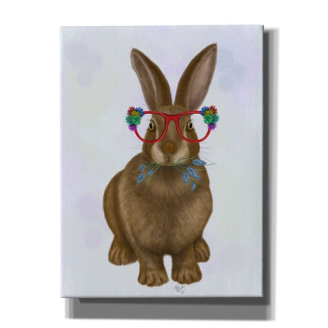 Image of 'Rabbit and Flower Glasses' by Fab Funky, Giclee Canvas Wall Art