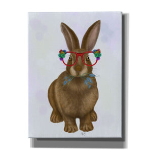 'Rabbit and Flower Glasses' by Fab Funky, Giclee Canvas Wall Art