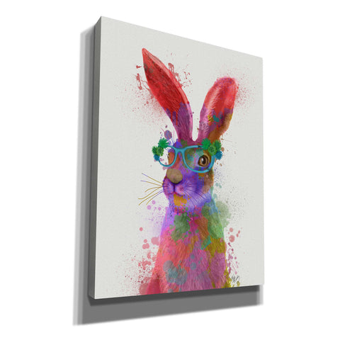 Image of 'Rainbow Splash Rabbit 2, Portrait' by Fab Funky, Giclee Canvas Wall Art