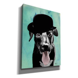 'Black Labrador in Bowler Hat' by Fab Funky, Giclee Canvas Wall Art