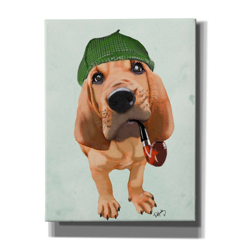 Image of 'Bloodhound Sherlock Holmes' by Fab Funky, Giclee Canvas Wall Art