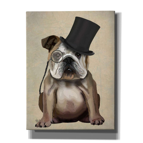 Image of 'English Bulldog, Formal Hound and Hat' by Fab Funky, Giclee Canvas Wall Art
