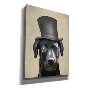 'Black Labrador, Formal Hound and Hat' by Fab Funky, Giclee Canvas Wall Art