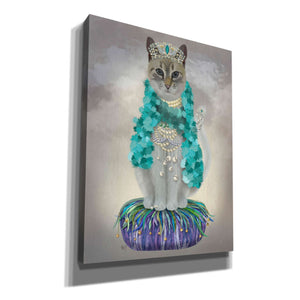 'Grey Cat With Bells, Full' by Fab Funky, Giclee Canvas Wall Art