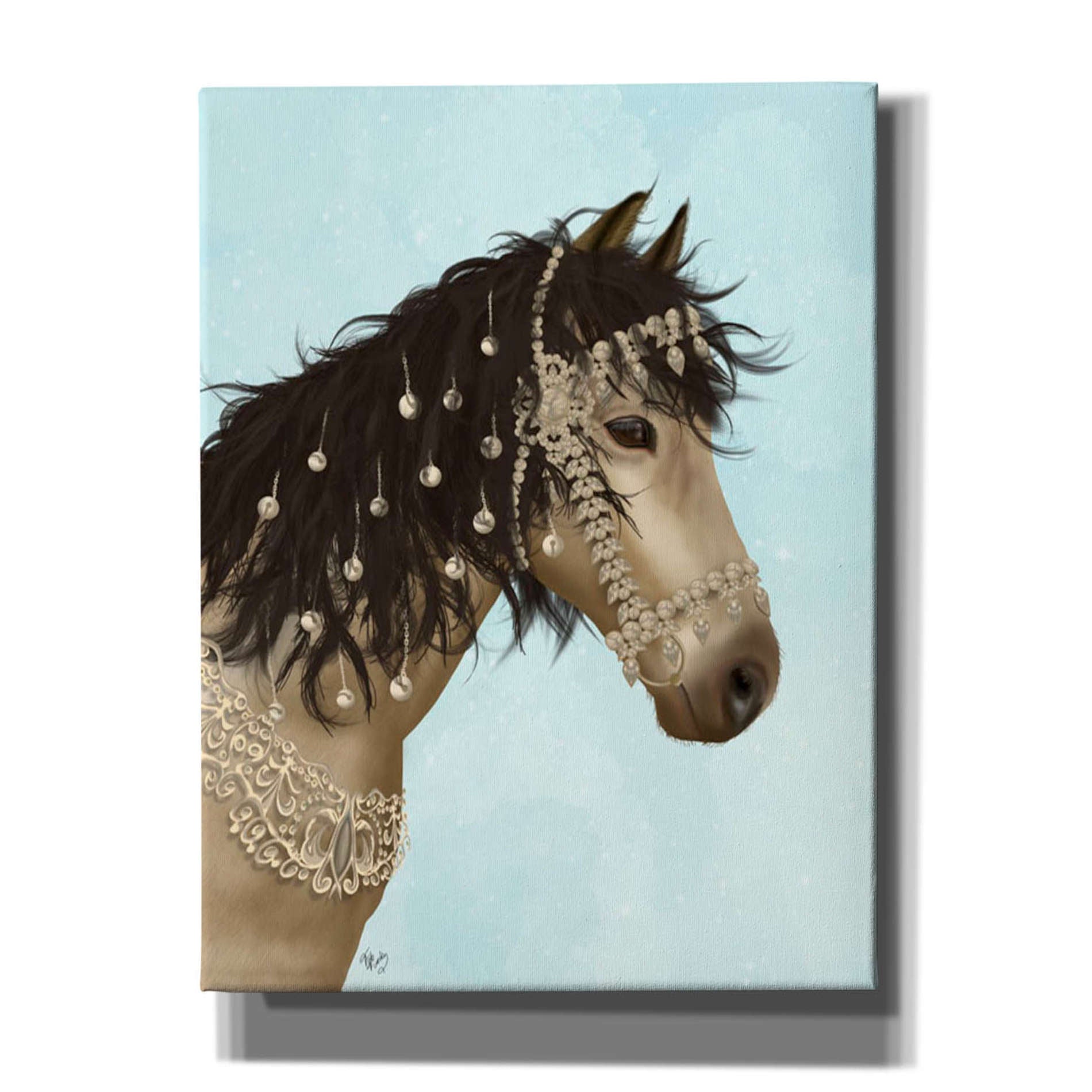'Horse Buckskin with Jewelled Bridle' by Fab Funky, Giclee Canvas Wall Art