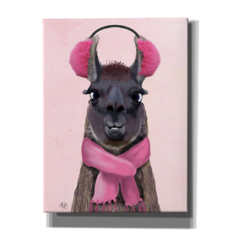 Image of 'Chilly Llama Pink' by Fab Funky, Giclee Canvas Wall Art