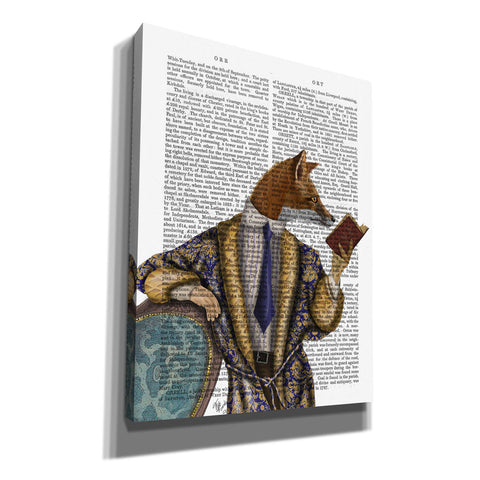 Image of 'Book Reader Fox' by Fab Funky, Giclee Canvas Wall Art