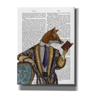 'Book Reader Fox' by Fab Funky, Giclee Canvas Wall Art