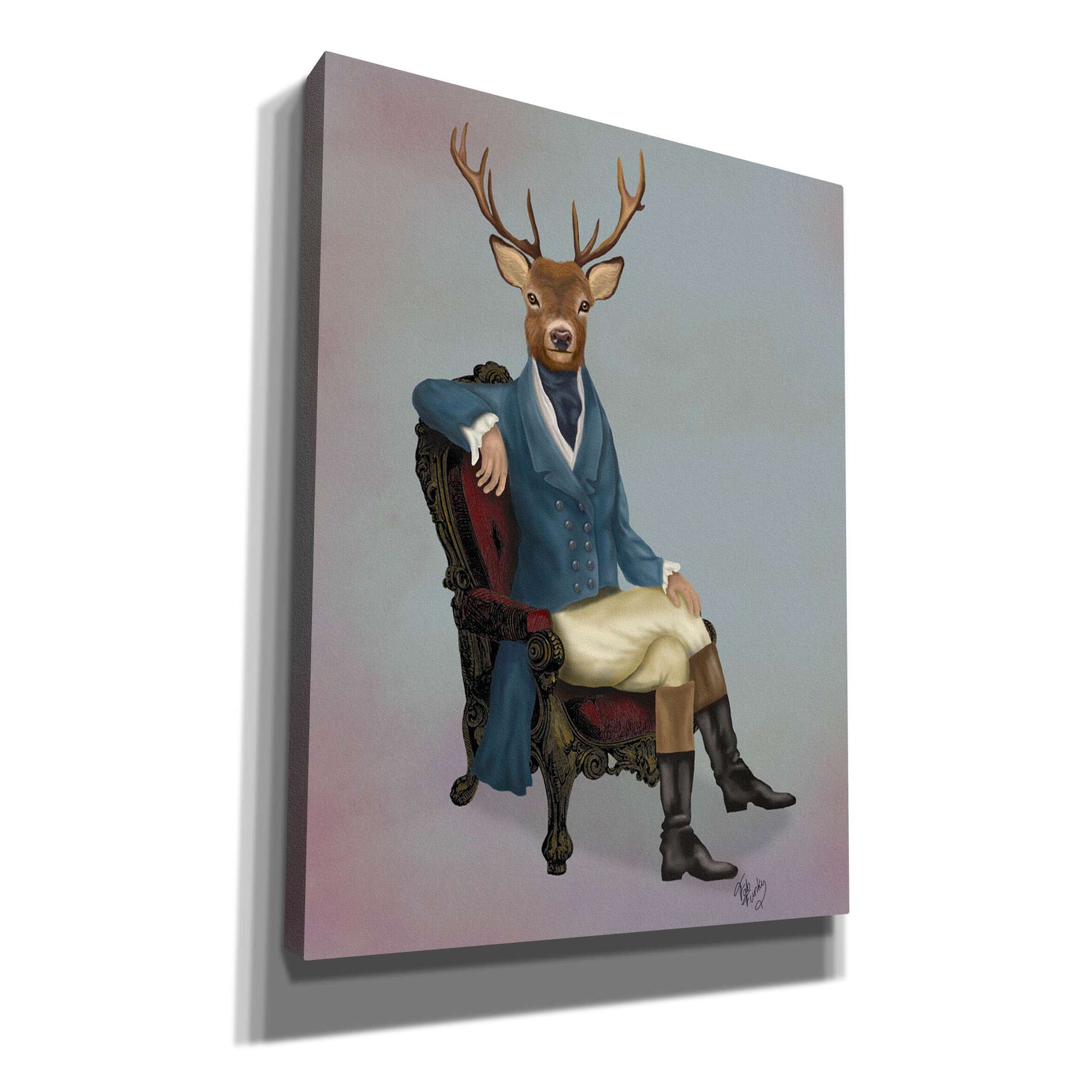 'Distinguished Deer Full' by Fab Funky, Giclee Canvas Wall Art
