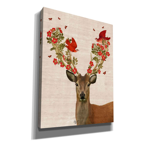 'Deer and Love Birds' by Fab Funky, Canvas Wall Art