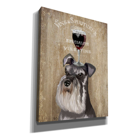 'Dog Au Vin, Schnauzer' by Fab Funky, Giclee Canvas Wall Art