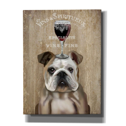 Image of 'Dog Au Vin, English Bulldog' by Fab Funky, Giclee Canvas Wall Art