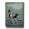 'Basset Hound Tandem' by Fab Funky Giclee Canvas Wall Art