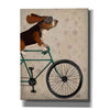 'Basset Hound on Bicycle' by Fab Funky Giclee Canvas Wall Art