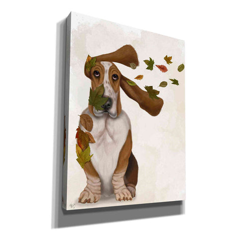 Image of 'Basset Hound Windswept and Interesting' by Fab Funky Giclee Canvas Wall Art