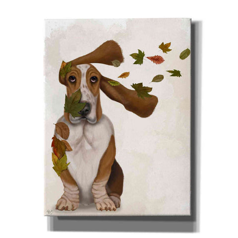 Image of 'Basset Hound Windswept and Interesting' by Fab Funky Giclee Canvas Wall Art