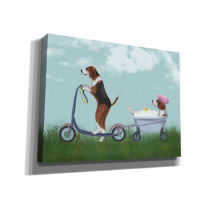 'Beagle Scooter' by Fab Funky Giclee Canvas Wall Art