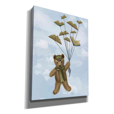 Image of 'Bear with Book Butterflies' by Fab Funky Giclee Canvas Wall Art