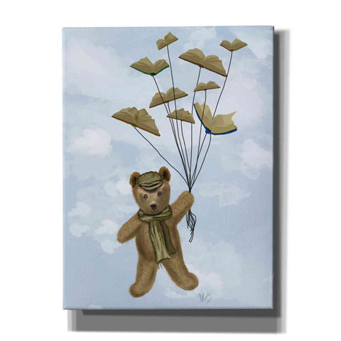 Image of 'Bear with Book Butterflies' by Fab Funky Giclee Canvas Wall Art