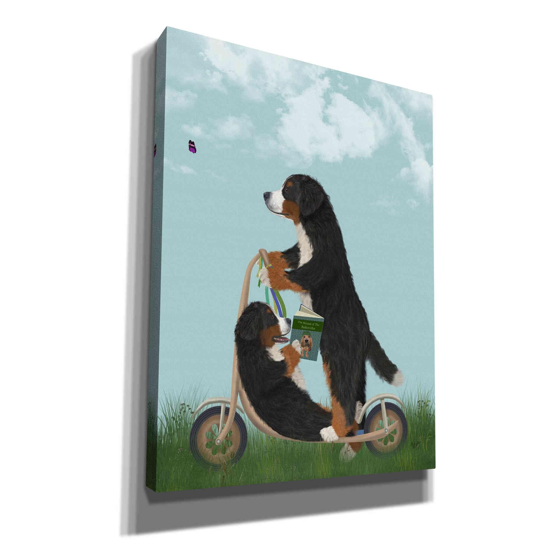 'Bernese Scooter' by Fab Funky Giclee Canvas Wall Art