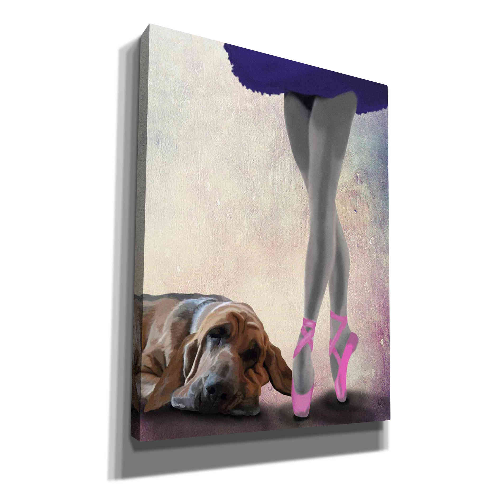 'Bloodhound And Ballet Dancer' by Fab Funky Giclee Canvas Wall Art
