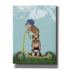 'English Bulldog Scooter' by Fab Funky Giclee Canvas Wall Art
