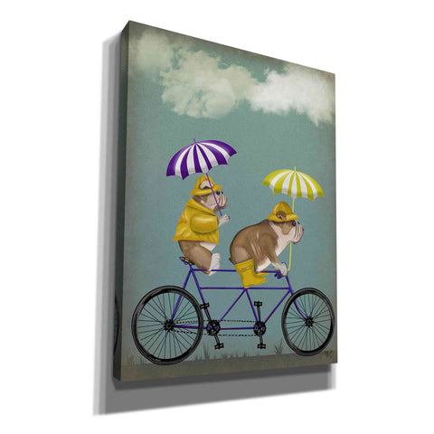 Image of 'English Bulldog Tandem' by Fab Funky Giclee Canvas Wall Art