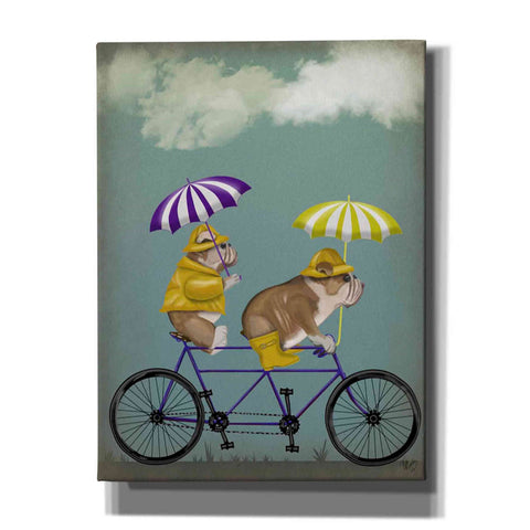 Image of 'English Bulldog Tandem' by Fab Funky Giclee Canvas Wall Art