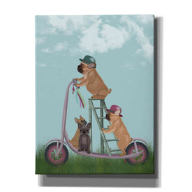 'French Bulldog Scooter' by Fab Funky Giclee Canvas Wall Art