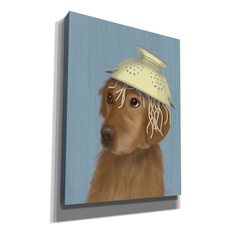 Image of 'Golden Retriever and Spaghetti' by Fab Funky Giclee Canvas Wall Art