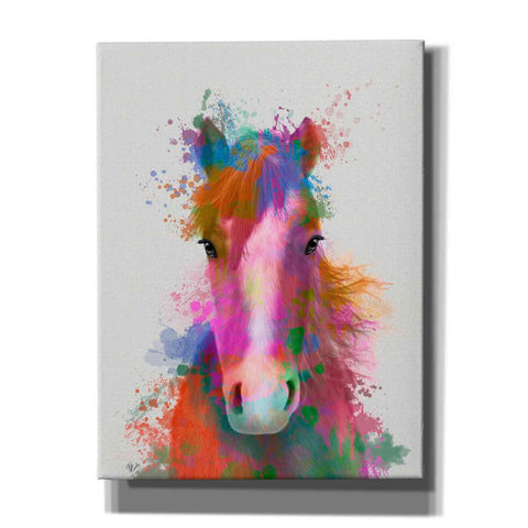 Image of 'Horse Portrait 2 Rainbow Splash' by Fab Funky Giclee Canvas Wall Art
