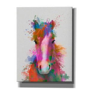 'Horse Portrait 2 Rainbow Splash' by Fab Funky Giclee Canvas Wall Art