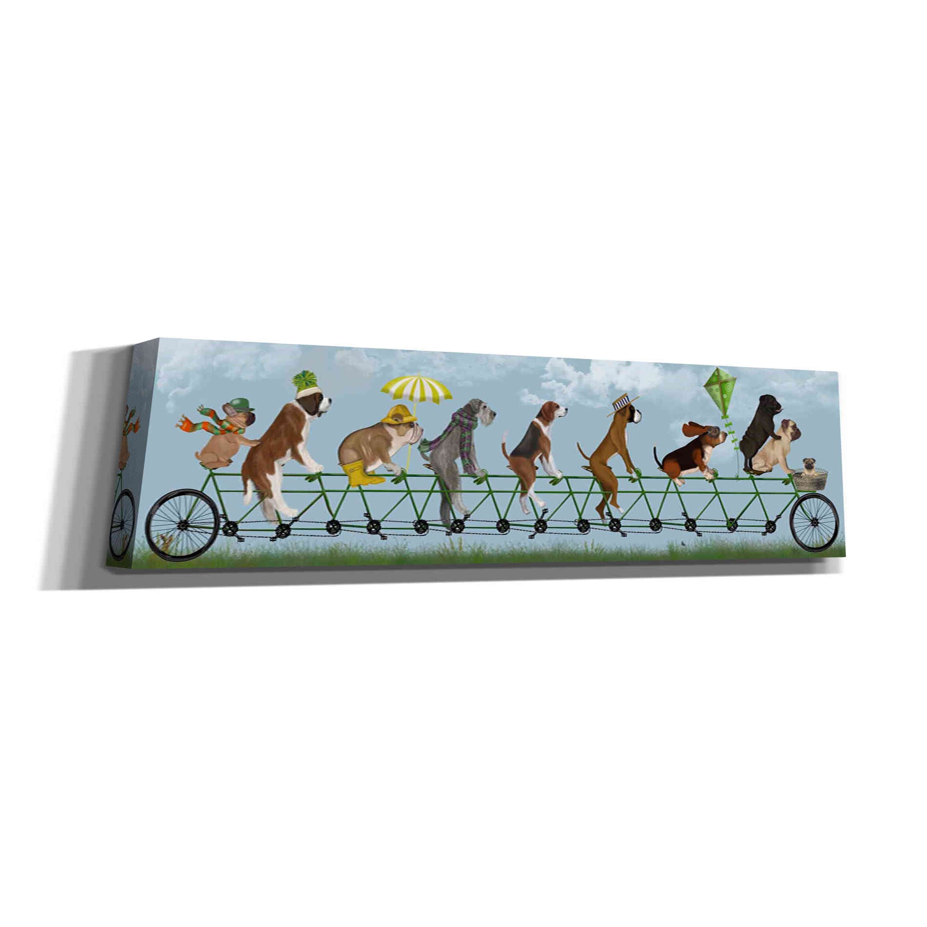 'Mutley Crew on Tandem' by Fab Funky Canvas Wall Art