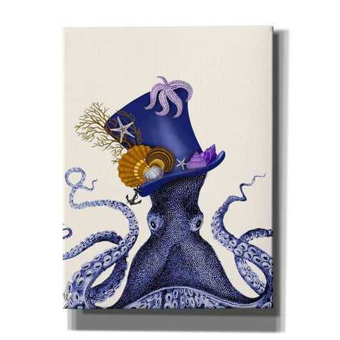 Image of 'Octopus Nautical Hat' by Fab Funky Giclee Canvas Wall Art