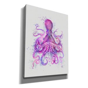 'Octopus Rainbow Splash Pink' by Fab Funky Giclee Canvas Wall Art