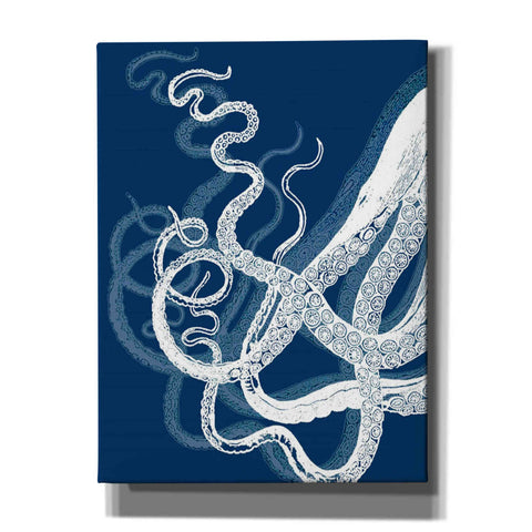 Image of 'Octopus Tentacles Blue And White' by Fab Funky Giclee Canvas Wall Art