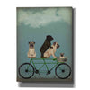 'Pug Tandem' by Fab Funky Giclee Canvas Wall Art