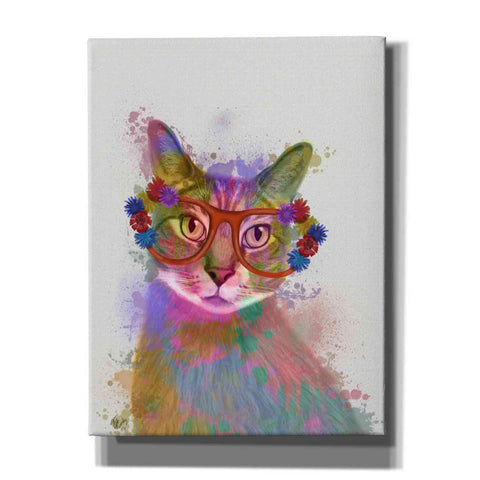Image of 'Rainbow Splash Cat 1' by Fab Funky Giclee Canvas Wall Art