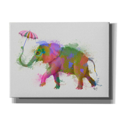 Image of 'Rainbow Splash Elephant' by Fab Funky Giclee Canvas Wall Art