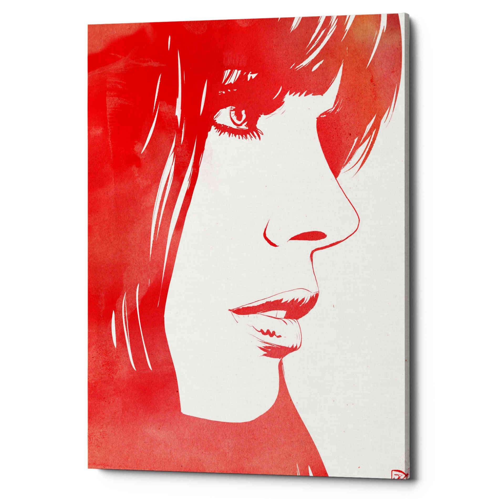 'Portrait in Red' by Giuseppe Cristiano, Canvas Wall Art