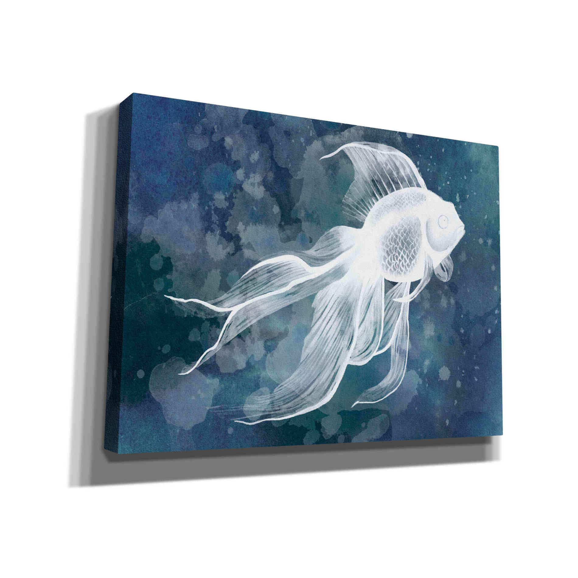 'Indigo Fish II' by Grace Popp Canvas Wall Art
