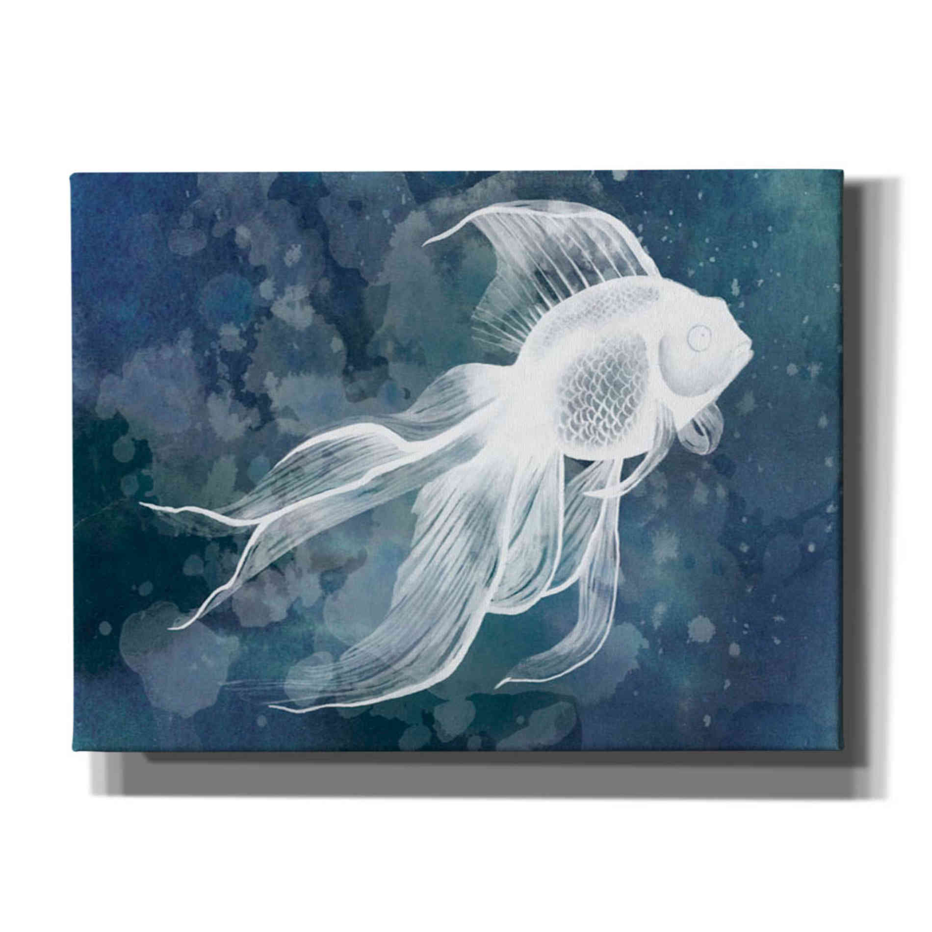 'Indigo Fish II' by Grace Popp Canvas Wall Art