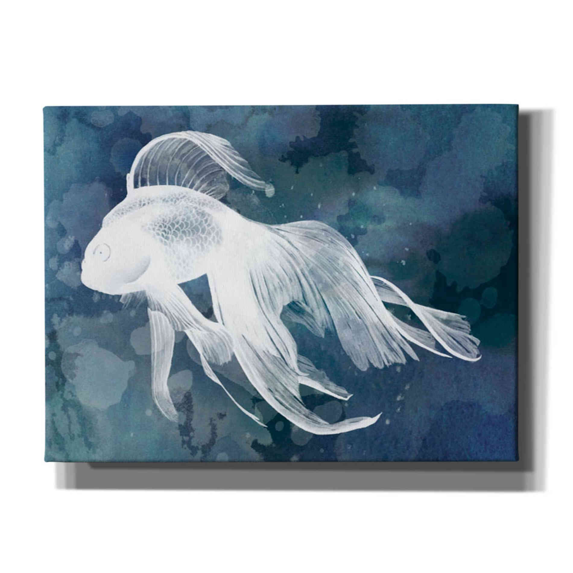 'Indigo Fish I' by Grace Popp Canvas Wall Art