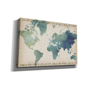 'Watercolor World Map' by Grace Popp Canvas Wall Art