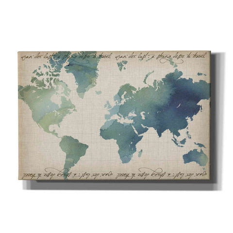 Image of 'Watercolor World Map' by Grace Popp Canvas Wall Art