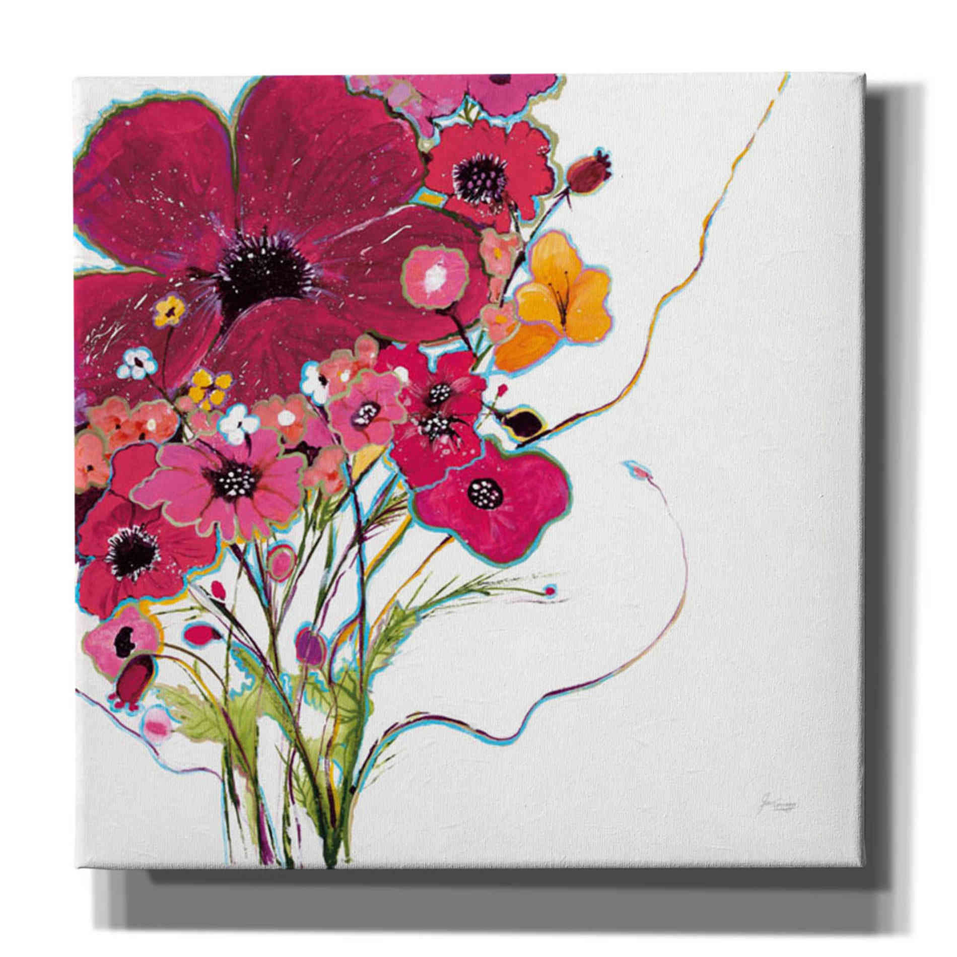 'Crazy Daisy Pink' by Jan Griggs, Giclee Canvas Wall Art